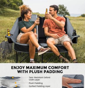 USKAU Double Camping Chair for BUY NOW ON AMAZON    Adults Oversized 2 Person Loveseat Chair for Heavy People