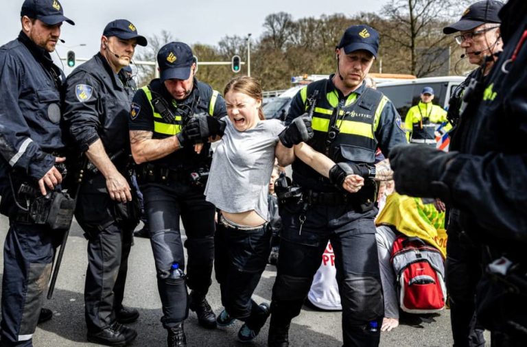 GRETA ARRESTED IN LONDON , PULSETAWK