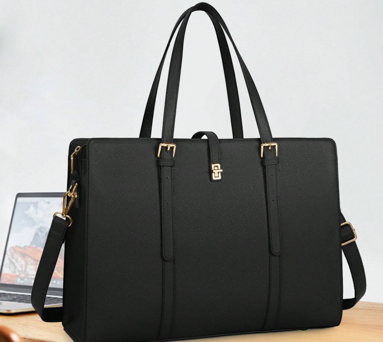 NEWHEY Laptop Bag For Women 15.6 Inch Leather Laptop Tote Bag 