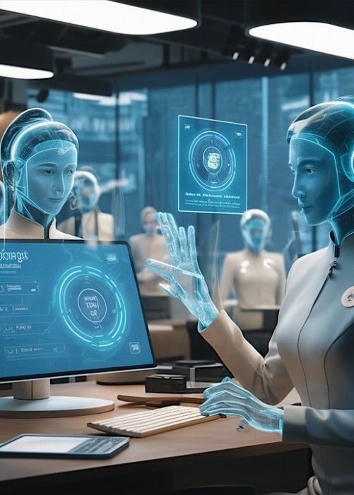 a futuristic of ai contact centre